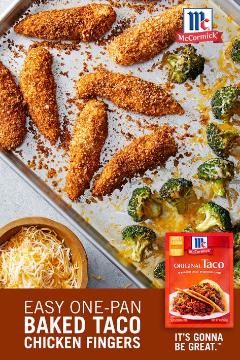 When you’re running low on time, a one-pan meal is a perfect option for your weeknight dinner. The whole family will love this Baked Taco Chicken Fingers recipe, and you’ll love that dinner will be ready in just 30 minutes! Sheet Pan Taco Chicken Fingers, Taco Chicken Fingers, Zucchini Zoodles, Taco Chicken, Quick Chicken Dinner, Diy Night Light, Night Dinner Recipes, Cheesy Broccoli, Chicken Fingers