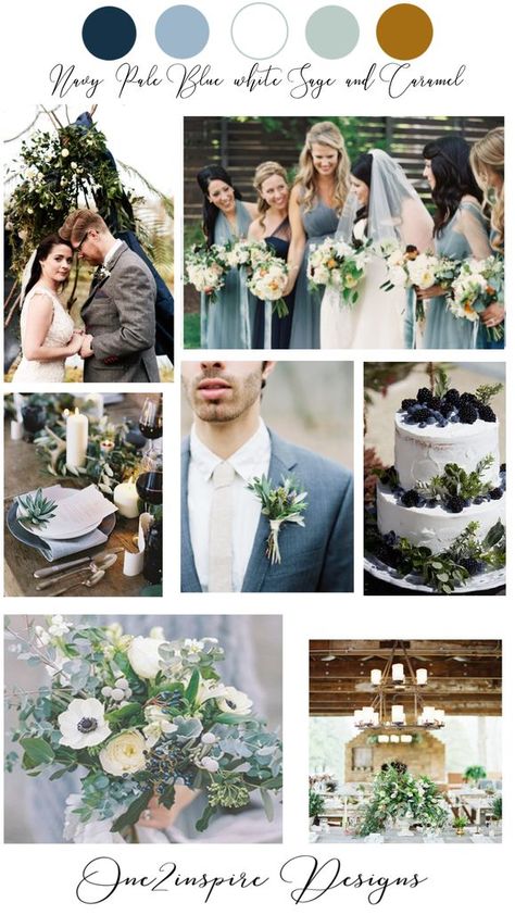 Navy Blue Wedding Palette Color Pallets, Wedding Color Schemes September Colour Palettes, Navy Blue Wedding Palette, Dusty Blue Fall Wedding Color Palettes, Blue And Green Fall Wedding, Navy Wedding Palette, Wedding Color Schemes September, Blue September Wedding, Navy Blue Summer Wedding