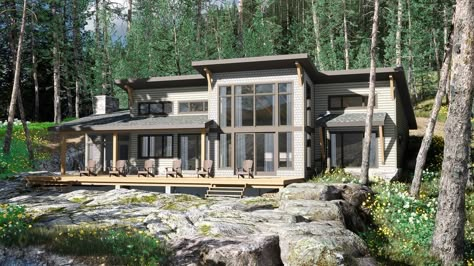 Beaver Homes And Cottages, Lake Front House Plans, Beaver Homes, Cottage Floor Plan, Cottage Build, Modern Lake House, Single Lady, Cottage Plans, Open Concept Layout