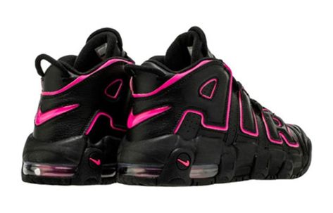 Nike Air More Uptempo GS Black Pink Blast 415082-003 Nike Uptempo, 90s Sneakers, Nike Air Uptempo, Nike Shoes Women Fashion, Nike Air More Uptempo, Nike Air More, Mid 90s, Pretty Shoes Sneakers, Jordan Shoes Retro