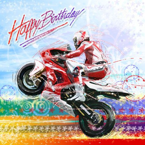 Happy Birthday Biker, Birthday Bookmarks, Happy Birthday Motorcycle, Birthday Motorcycle, Biker Birthday, Motorcycle Birthday, Happy Birthday Man, Happy Birthday Woman, Happy Birthday Kids