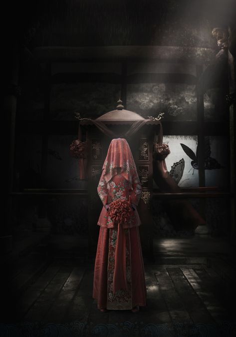 Chinese Culture Aesthetic, Chinese Bride, Anime Ghost, Ghost Bride, Chinese Element, Man Wallpaper, Anime Dancer, Scary Art, Beautiful Fantasy Art