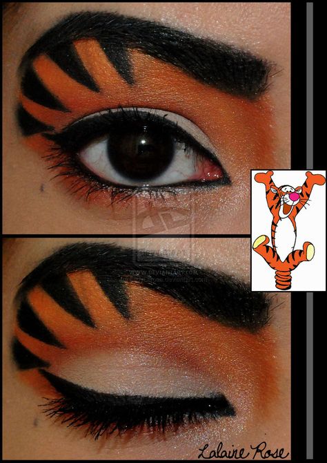 Tigger Inspired (From Winnie the Pooh) by LadyLarosa Tigger Halloween, Tigger Costume, Tiger Makeup, Winnie The Pooh Costume, Winnie The Pooh Halloween, Tiger Costume, Disney Makeup, Halloween 3, Halloween Inspo