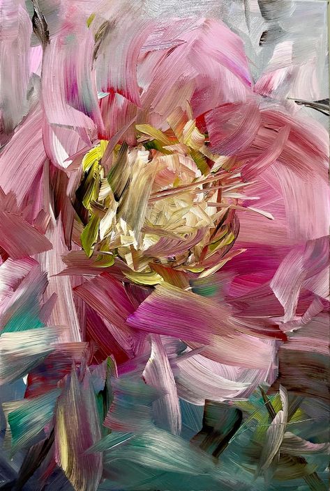 November rose | ORIGINAL ARTWORKS Big Floral Paintings, Peony Art, Big Floral, Abstract Floral Paintings, Figurative Artwork, Flower Artwork, Night Painting, Rose Art, Diy Canvas Art Painting