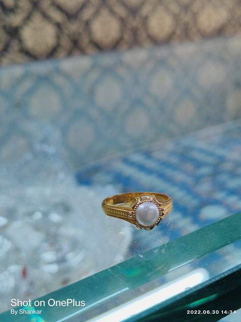 Pearl Rings For Men, Muthyam Rings Gold, Pearl Finger Ring Designs, Ear Jewellery, Stone Ring Design, Pearls Ring, Gold Earrings For Kids, Silver Bracelet Designs, Emerald Stone Rings