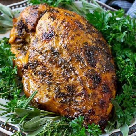 Herb Roasted Turkey Breast, Turkey Breast Crockpot, Herb Roasted Turkey, Slow Cooker Turkey Breast, Crockpot Turkey, Slow Cooker Turkey, Turkey Breast Recipe, Tandoori Masala, Roast Turkey Breast