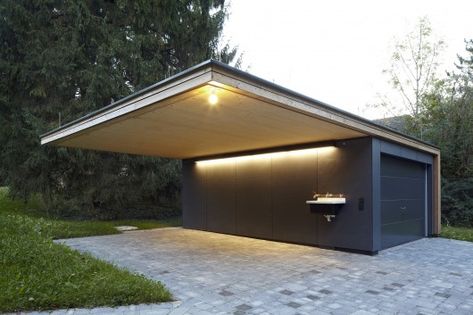 http://www.mobilehomerepairtips.com/mobilehomecarports.php has some information on to choose a carport for your home. Carport Modern, Modern Carport, Carport Garage, Carport Designs, Modern Garage, Modern Home Design, Garage House, Garage Design, Luxury House Designs