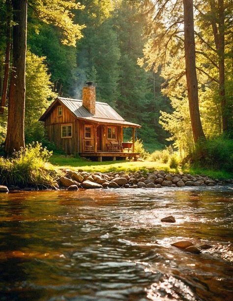 Cottages In The Woods, Woodland House, Little Cabin In The Woods, A Cabin In The Woods, Log Cabin Rustic, Cottage Retreat, Wooden Cottage, Forest Cabin, Beautiful Cottages