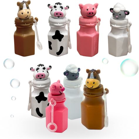 PRICES MAY VARY. 12 Pack - Barnyard Bubbles bottles with wands. Comes in 4 designs, you get 3pcs of each. Each 3" plastic bottle includes 1 oz. bubble solution which is non toxic. The bubbles include farm animals such as pigs, cows, horses, and sheep. This bubbles is inspired by our favorite barnyard friends! perfect for birthday party favors, baby showers giveaways, or nursery decor! . Great for for barnyard themed party decorations, farm animals bubble toys bulk for pool party, & outdoor games Barnyard Birthday Party Favors, 2nd Birthday Party Farm Theme, 3rd Birthday Farm Theme, Animal Farm Birthday Party, Farm Birthday Party Favors, Barnyard Party Favors, Farm Party Favors, Bubbles Party, Bubble Party Favors