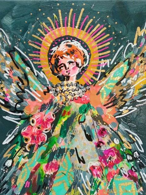 Angel Art Painting, Amanda Evanston, Holy Spirit Art, Clay Cafe, Watercolor Angel, Paper Paintings, Angels Wings, Abstract Inspiration, Sacred Hearts