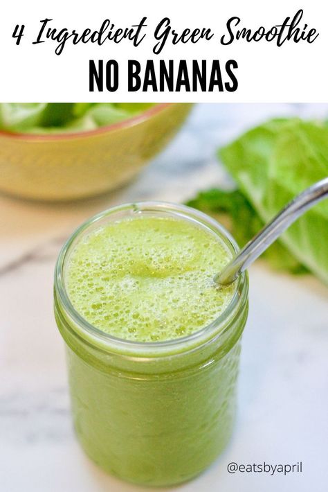 Start your morning off GREEN with a 4 Ingredient Green Smoothie (no bananas). It'll be your new, healthy smoothie go-to | eatsbyapril.com #greensmoothie #smoothienobananas Healthy Quesadilla, Morning Green Smoothie, Celery Smoothie, Smoothie Without Banana, Low Histamine Foods, Easy Chicken Soup, Black Bean Soup Recipe, Low Histamine Diet, Easy Green Smoothie