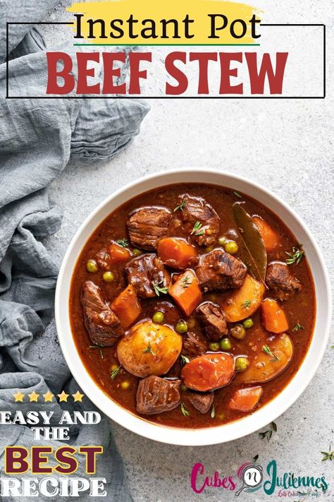 Instapot Beef Stew, Beef Stew Cubes, Cubed Beef Recipes, Beef Stew Healthy, Instant Pot Beef Stew Recipe, Instant Pot Beef Stew, Meat And Veggies, Easy Beef Stew, Festival Food