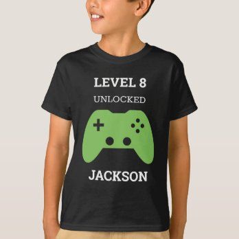 8th Birthday Shirt,Level 8 Unlocked,Eight Birthday T-Shirt | Zazzle.com Xbox Birthday Party, Xbox Party, Video Games Birthday Party, Game Birthday, Level 8, Video Games Birthday, Video Game Party, Birthday Kids, Birthday Boy Shirts