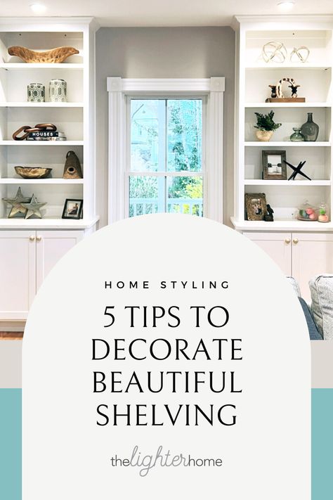 Make the shelving in your home look amazing with these 5 shelf styling tips. Shelving In Bedroom, Decorated Shelves, Professional Tips, Shelf Unit, Open Shelf, Shelf Styling, How To Decorate, Styling Ideas, Styling Tips