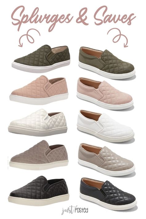 Sandals Design, Quilted Shoes, Sneaker Wedges, Bridal Sneakers, Spring Events, Shoe Makeover, Steve Madden Sneakers, Women's Slip On Shoes, Sneakers Looks