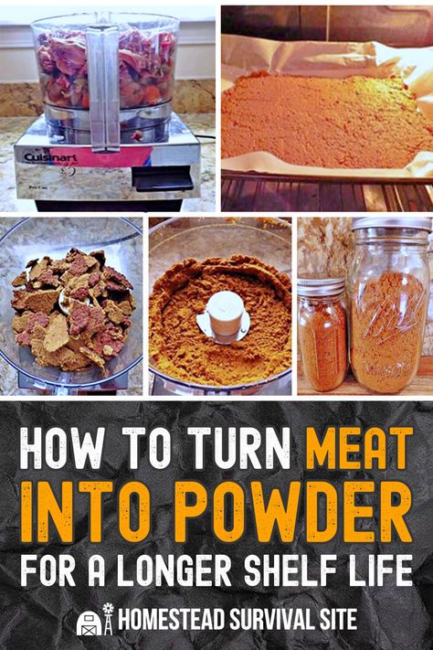 Discover methods and tips for preserving meat in powdered form to ensure food security during challenging times. Preserving Meat, Zombie Zone, Homestead Lifestyle, Dried Meat, Dehydrated Foods, Dry Mixes, Smoked Food, Long Term Food Storage, Prepper Survival