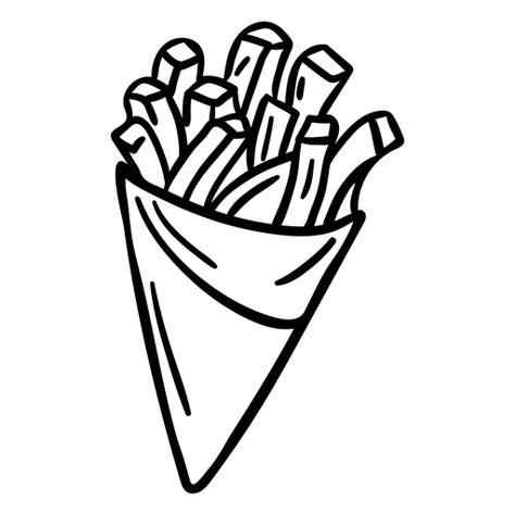 Paper cone fries stroke #AD , #Affiliate, #AD, #cone, #fries, #stroke, #Paper French Fries Tattoo, Chalk Drawings, Fries Tattoo, Stick And Poke, Fries Drawing, Belgian Fries, Canvas Learning, Paper Cones, Mo Design