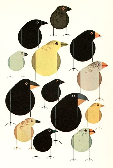 charley harper Charley Harper Illustration, Charley Harper Birds, Charley Harper Art, 심플한 그림, Illustration Kunst, Charley Harper, Soyut Sanat Tabloları, Finches, Hur Man Målar