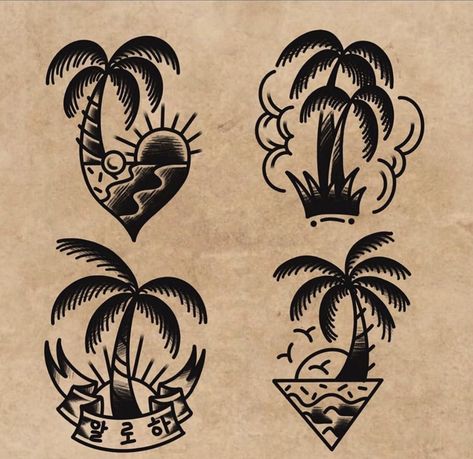 Traditional Tattoo Filler, Americana Tattoo, Tiki Tattoo, Surf Tattoo, Hawaii Tattoos, Minimalist Tattoo Ideas, Traditional Tattoo Designs, Autumn Tattoo, Sailor Jerry Tattoos