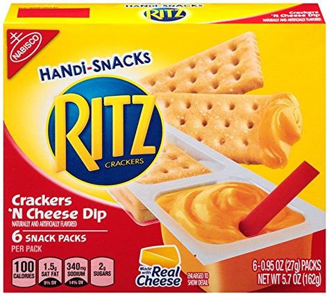 Handi Snacks, Cracker Dip, Cheesy Dip, 100 Calorie Snacks, Cheese Snacks, Grocery Foods, Cracker Snacks, Snack Packs, Ritz Crackers