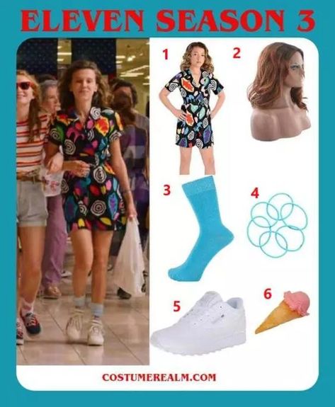 Season 3 Eleven Outfits, Eleven Stranger Things Costume Season 3, Eleven Halloween Costume Season 3, Eleven And Max Costume, Stranger Things Eleven Costume Ideas, Eleven Season 4 Outfit, Max And Eleven Halloween Costume, Eleven Stranger Things Costume Diy, Eleven Season 3 Outfits