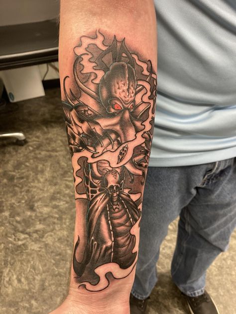 Mind flayer!!! Done the other day on my new friend. By me Gunner from Pigment tattoo in Austin TX Mind Flayer Tattoo, Mind Flayer, Tattoos Ideas, Austin Tx, New Friends, Austin, Mindfulness, Tattoos