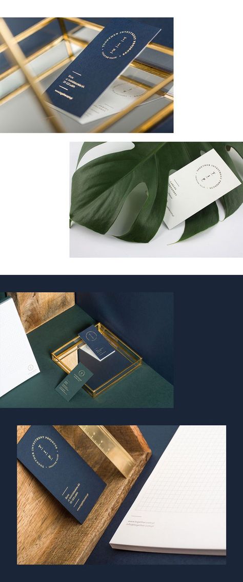 Ollestudio has created a sophisticated brand identity based on green, blue, and gold for agency Together. #graphicdesign #branding Green Brand Identity, Masculine Branding, Social Media Manager Website, Blue Pallets, Branding Guide, Sophisticated Logo, Green Branding, Luxury Website, Property Logo