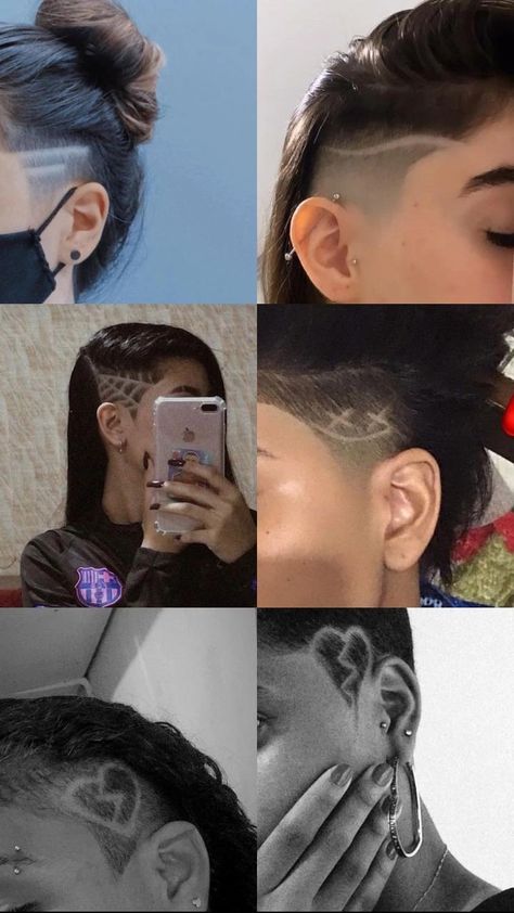 Shaved Side Of Head Women, Tomboy Long Hairstyles, Undercut Women Long Hair, Easy Undercut Designs, Undercut Hairstyles Black Women, Fauxhawk For Women, Mini Undercut, Undercut Ideas For Women, Feminine Undercut Long Hair