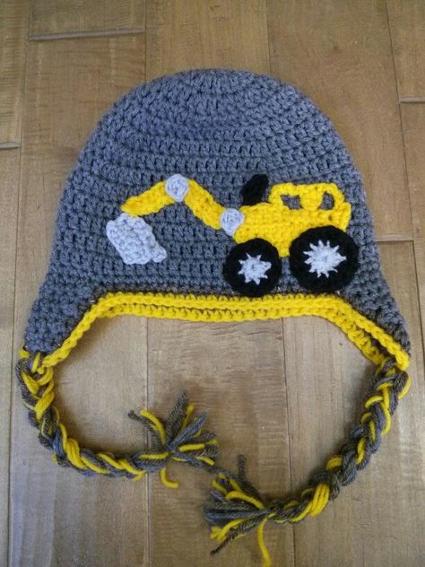 Digger crochet hat Boy Crochet Hat, Anna Hat, Crochet Hats For Boys, Hat Inspiration, Boy Crochet, Crochet Kids Hats, Crochet Kids, Crochet Disney, Crocheted Hat