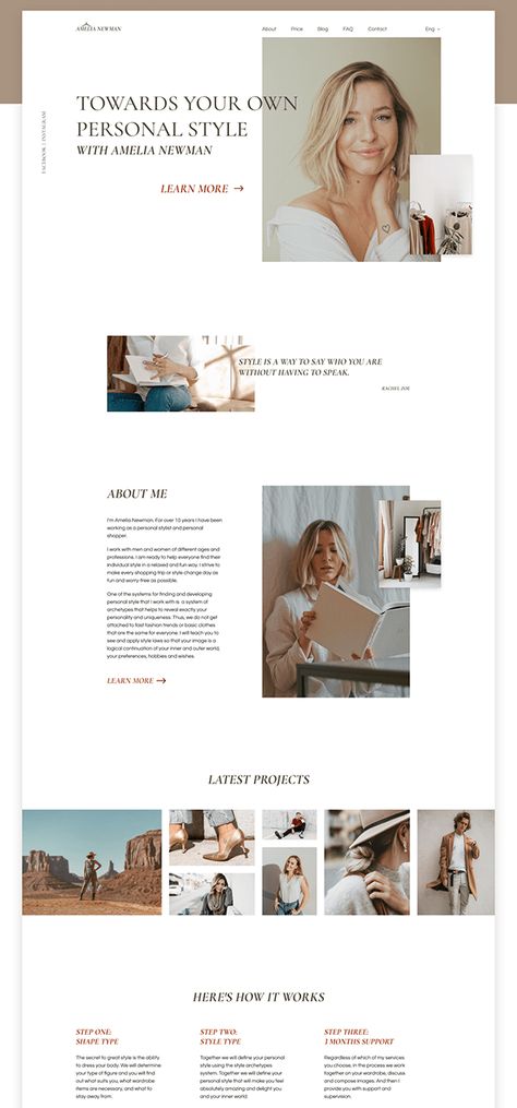 Elegant Portfolio Design, Fashion Stylist Website, Personal Landing Page, Luxury Website Color Palette, Personal Branding Website Design, Fashion Stylist Branding Photoshoot, Personal Stylist Branding, Sales Page Design Inspiration, Personal Stylist Aesthetic