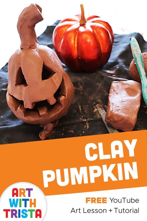 Pumpkin Sculpting, Clay Pumpkin, Lantern Art, Kids Clay, Pumpkin Art, Video Art, Pinch Pots, Earthenware Clay, Art Lesson