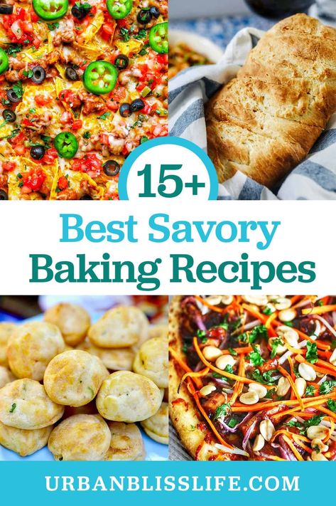 Not all baked goods are sweet! If you're looking for some delicious savory dishes to bake up, we've got 15+ of the best savory baking recipes in this recipe collection on UrbanBlissLife.com. Savory Baking Recipes, Savory Baked Goods, Dairy Free Lasagna, Best Buttermilk Biscuits, Vegan Cocktails, Savory Baking, Baked Lasagna, Savory Dishes, Savoury Baking