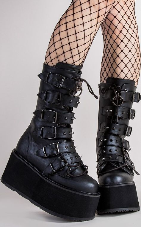 DAMNED-225 Black Vegan Boots-Demonia-Tragic Beautiful Punk Festival, Black Buckle Boots, Demonia Boots, Goth Shoes, Goth Boots, Demonia Shoes, Perfect Sneakers, Vegan Leather Boots, Vegan Boots