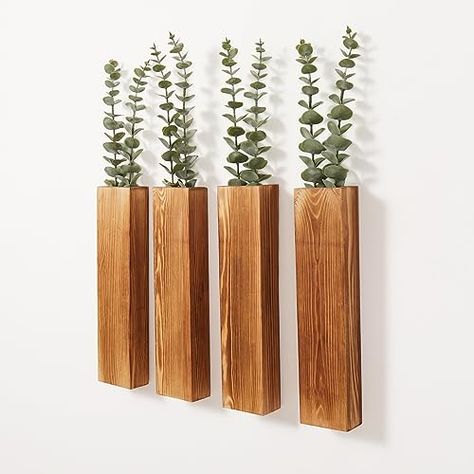 Hanging Wall Vase, Faux Plants Decor, Modern Farmhouse Wall Decor, Greenery Decor, Wall Planters, Modern Farmhouse Living, Artificial Eucalyptus, Wood Wall Art Decor, Modern Farmhouse Living Room