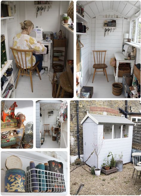 Sewing Shed, Cottage Backyard, Craft Shed, Studio Shed, Garden Sheds, Have Inspiration, She Sheds, Tiny Spaces, Garden Studio