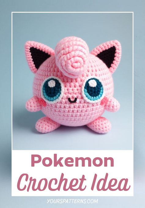 Crochet Pokemon Jigglypuff Amigurumi Jigglypuff Crochet Pattern, Jiggly Puff Crochet, Amigurumi Free Pattern Pokemon, Espurr Pokemon, Amigurumi Pokemon Free Pattern, Pokemon Amigurumi, Pokemon Crochet Patterns Free, Pokemon Jigglypuff, Pokemon Crochet Pattern