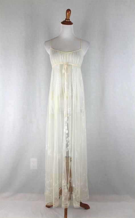 Empire Waist Nightgown, Beautiful Nightgown, White Nightgown, Grecian Goddess, Long Nightgown, Women's Nightgowns, Pajama Robe, Nightgowns, Beautiful Lingerie