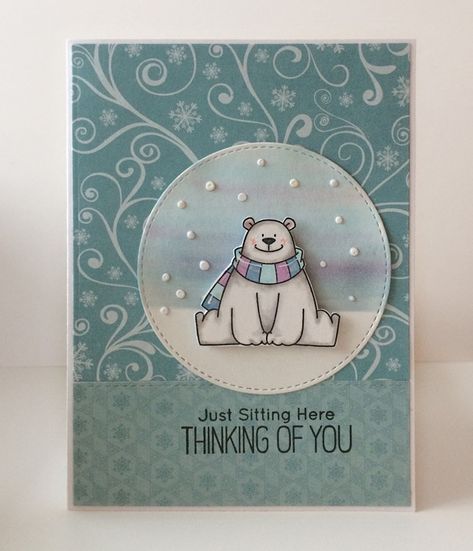 My Favorite Things Polar Bear Pals, Mft Polar Bear Pals, Polar Bear Cards Handmade, Polar Bear Christmas Cards, Blue Christmas Cards, Polar Bear Card, Snow Bear, Winter Paper, Polar Bear Christmas