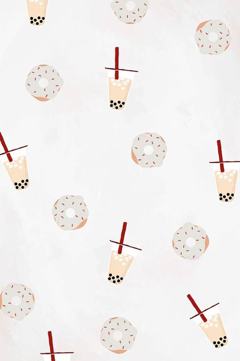 Donut Background, Tea Wallpaper, Donut Vector, Tea Club, Wallpaper Background Design, Sprinkle Donut, Patterned Background, Free Illustration Images, Cute Patterns