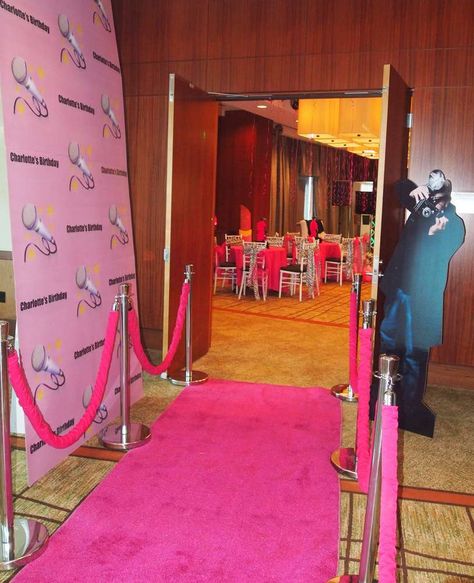 Diva Party Theme, Pink Red Carpet, Pop Star Party, Rockstar Party, Diva Party, Rockstar Birthday, Rock Star Birthday, Rockstar Birthday Party, Fashion Show Party