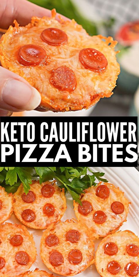 Keto Cauliflower Pizza Bites #ketocauliflowerpizzabites #cauliflowerpizzabites Keto Cauliflower Pizza, Cauliflower Pizza Bites, Low Sugar Dinners, Tasty Cauliflower, Healthy Low Fat Recipes, Low Carb Marinara, Boiled Egg Diet Plan, Diet Recipes Easy, Keto Pizza