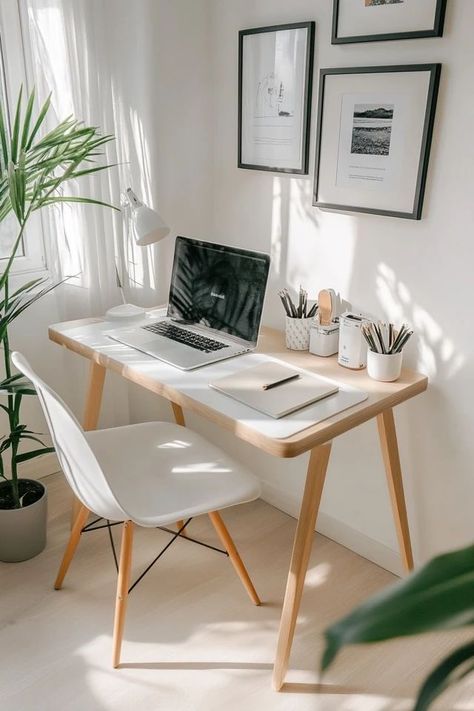 "Create a calm and productive workspace with a Minimalist Home Office! 🛋️💻 Perfect for embracing simplicity, functionality, and clean design. 🌟✨ #MinimalistOffice #HomeWorkspace #ProductiveLiving" Minimalist Workspace, Homework Space, Minimalist Home Office, Minimalist Office, Office Inspiration, Clean Design, Minimalist Home, Work Space, Home Office