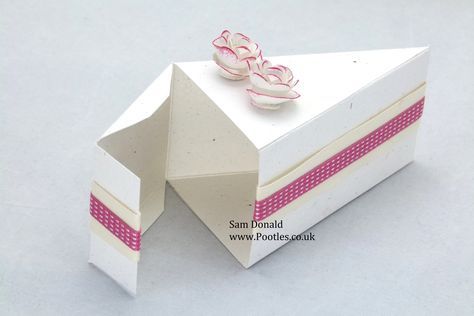 Stampin Up Cake Slice Box 3 Cake Slice Packaging, Cake Slice Boxes, Paper Cake Box, Up Cake, Creative Box, Envelope Punch Board, Gift Box Template, Paper Cake, Cake Slice