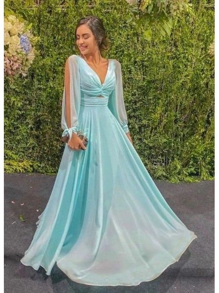 7bb060764a818184ebb1cc0d43d382aadesc38393290ri Simple Evening Dress, Chiffon Long Dress, Prom Dress Evening, Long Sleeve Prom, Long Sleeve Evening Dresses, Dress Chiffon, فستان سهرة, Prom Dresses With Sleeves, Professional Dresses