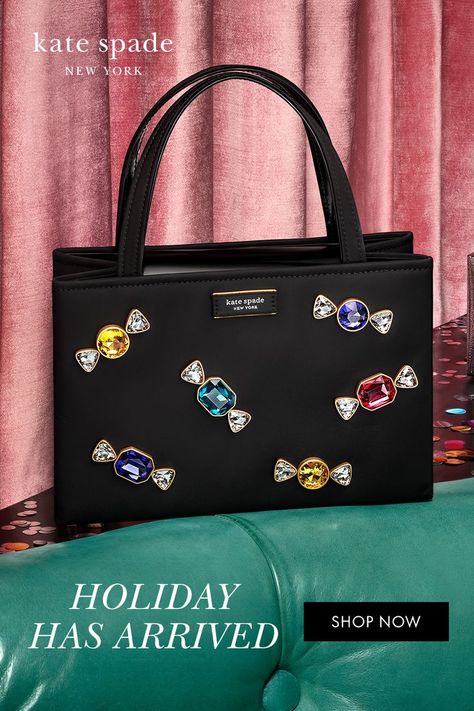 The kate spade new york holiday gift guide is here. It’s packed full of candy, pearls, zebra stripes and more, for every last person on your list. York Uk, Unique Handbags, Statement Accessories, Beautiful Handbags, Pretty Bags, Cute Purses, Jewelry Outfit, Small Tote, Wallet Chain