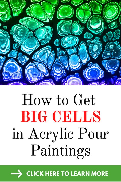 How To Pour Acrylic Paint On Canvas, How To Make Acrylic Pour Paint, Acrylic Cell Painting, Pour Over Painting, Poor Paintings Canvas, How To Make Cells In Acrylic Pouring, How To Get Cells In Acrylic Pouring, How To Paint Pour On Canvas, Cell Painting Acrylic