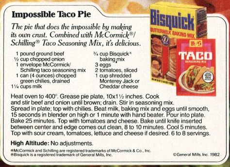 Impossible Taco Pie, Bisquick Inspired Recipes, Taco Pie Recipes, Baking Mix Recipes, Impossible Pie, Zucchini Tomato, Taco Pie, Bisquick Recipes, Savory Pies