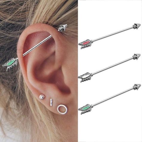 Ear Piercing Bar, Bar Ear Piercing, Ear Piercing Names, Ear Piercings Industrial, Piercing Industrial, Ear Peircings, Piercing Bar, Ear Piercings Chart, Piercing Chart