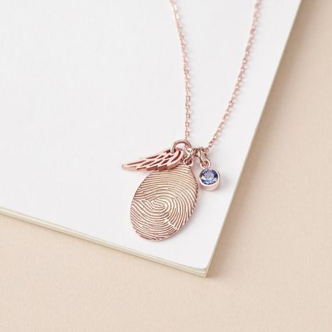 Memorial Gifts Fingerprint Jewelry With Birthstone | Etsy Australia Necklace To Remember A Loved One, Thumbprint Jewelry, Thumbprint Necklace, Memorial Christmas Gift, Keepsake Ideas, Fingerprint Necklace, Word Necklace, Fingerprint Jewelry, Silver Items