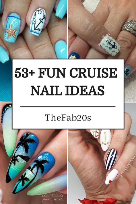 Looking for some inspiration for your next cruise nail design? Check out these stunning cruise nail ideas perfect for your upcoming Caribbean or Bahamas getaway. From simple and elegant nail designs to fun and vibrant patterns, get ready to set sail with the most fabulous nails on board. Elevate your vacation look with the perfect manicure that will make a splash on deck. Royal Caribbean Cruise Nails, Nail Designs For Cruise Vacation, Cruise Manicure Ideas, Alaska Cruise Nails Designs, Cruise Vacation Nails, Carribean Cruise Nail Ideas, Cruise Ship Nails, Cruise Nails Designs, Nails For Cruise Vacations